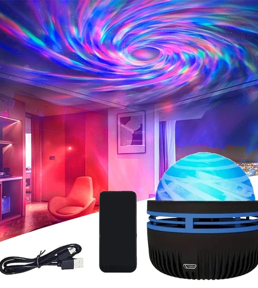 Star Projector USB 5V Aurora  Galaxy Night Light 360° Rotating with Remote Control Ocean Wave Northern Light Bedroom Party KTV